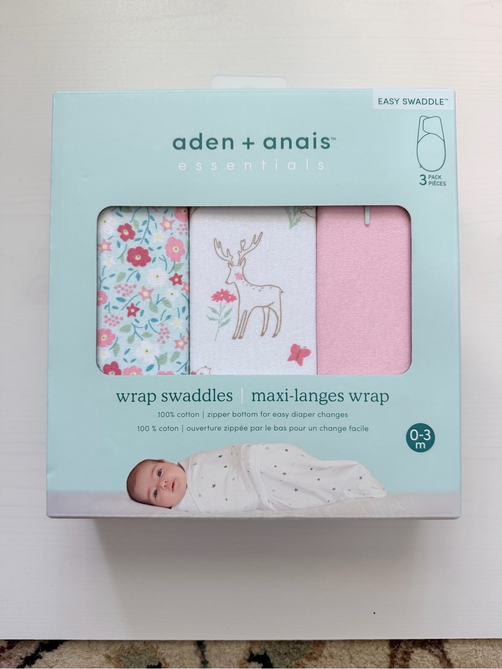 aden + anais Fairy Tale Flowers 3-Pack Wrap Swaddles